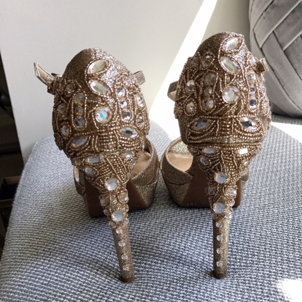 Gold embellished heels